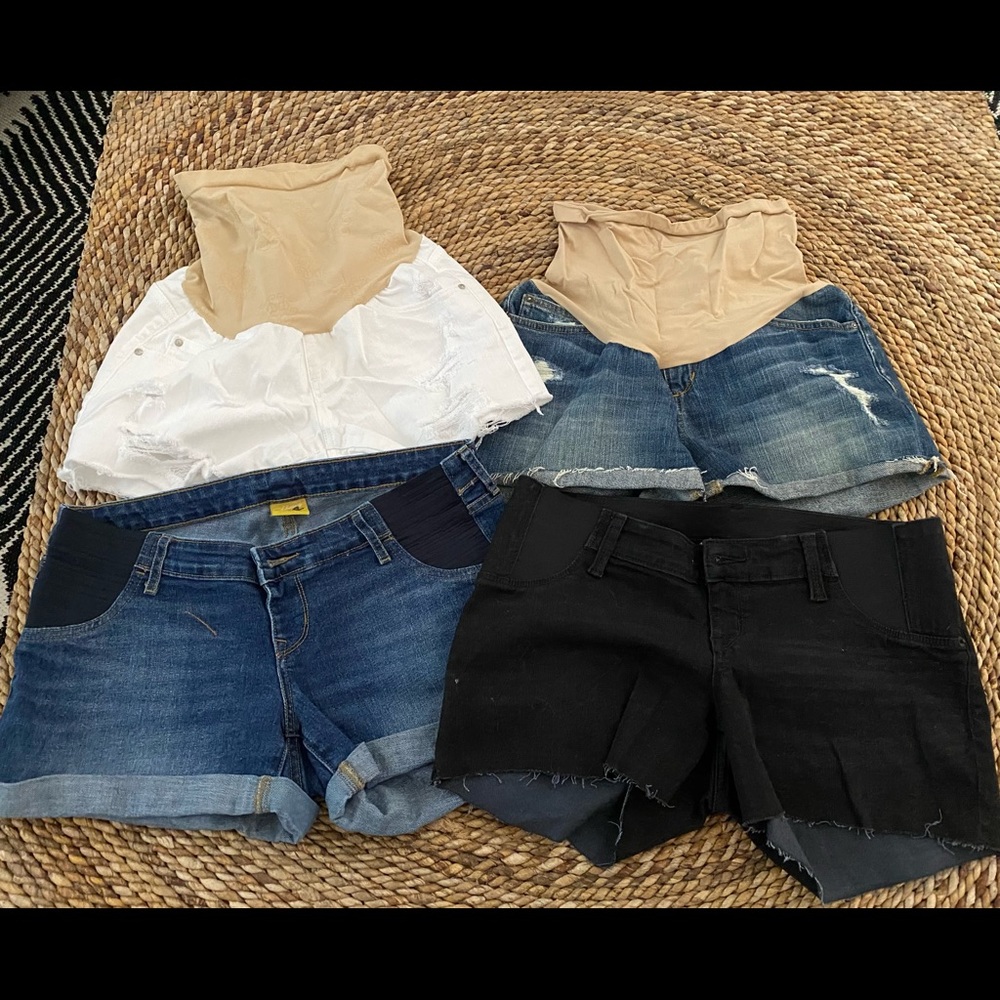 Maternity shorts size 4/s except denim colored with tab sides is a 6.